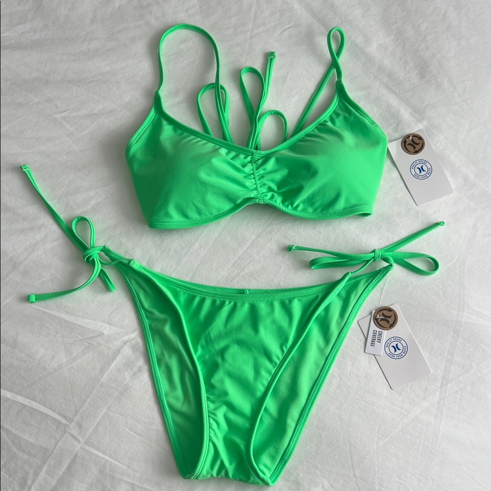 NWT: Hurley Bright Green Bikini